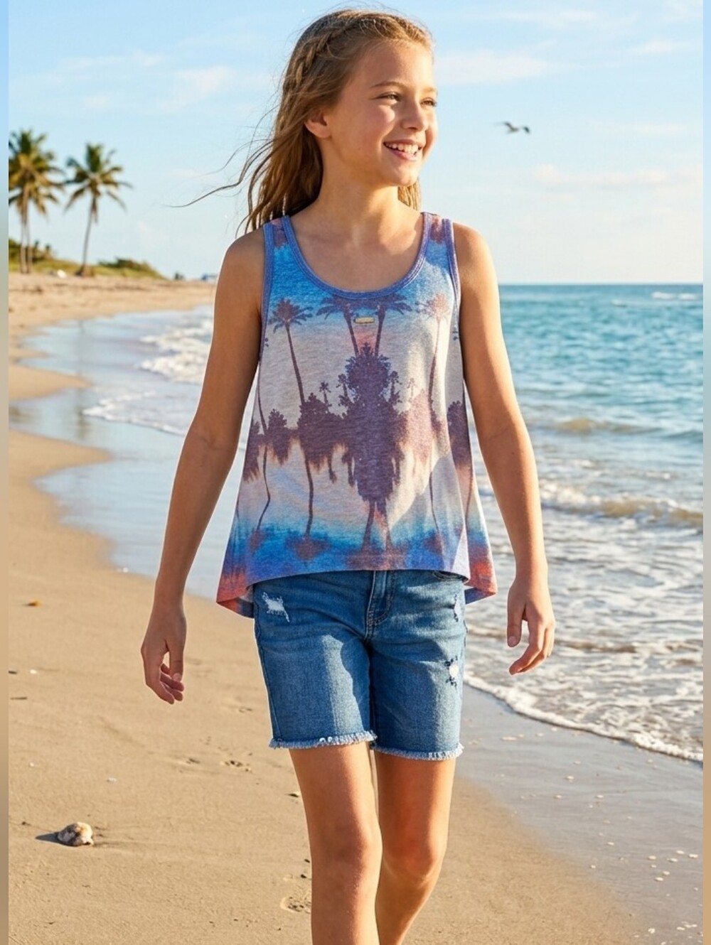 Salt Life Very Soft Tank Top With Palm Trees Reflection